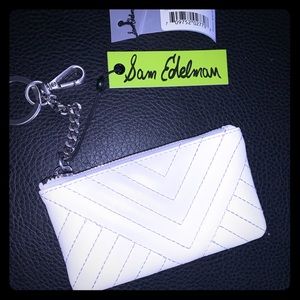 Sam Edelman white coin purse NEW